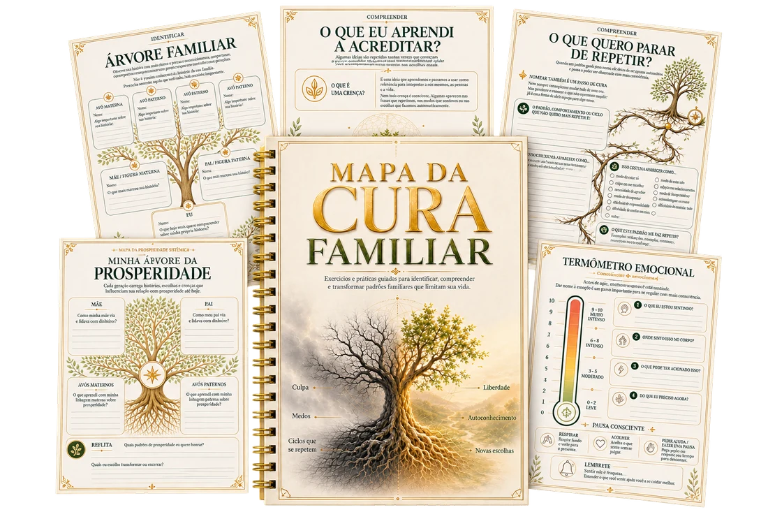 Mapa da Cura Familiar — caderno e páginas de exercícios